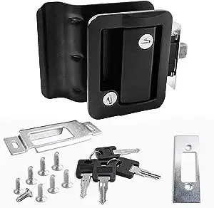 78972399566 – WESCO Entry Door Handle, Paddle Style Handle For Travel Trailer Door Keyed Entry Fits Door 1-1/4 Inch T...